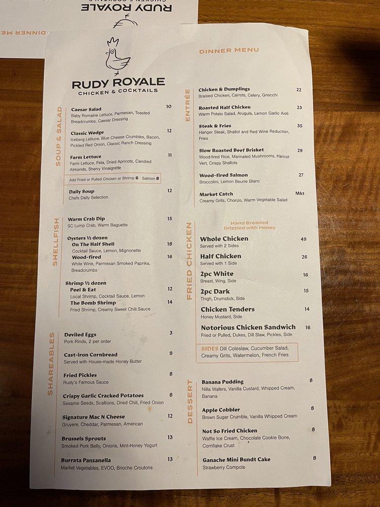 Menu at Pawpaw pub & bar, Charleston, 209 E Bay St