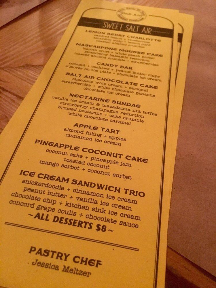 Menu at Salt Air pub & bar, Rehoboth Beach