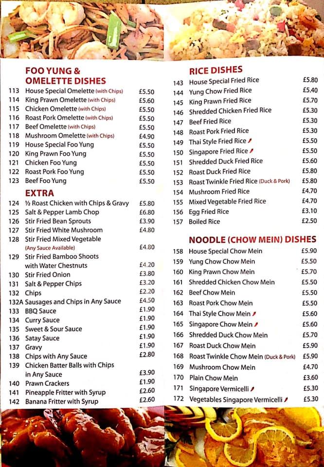 Menu at Wing Hing House fast food, Stoke-on-Trent, 38 High St