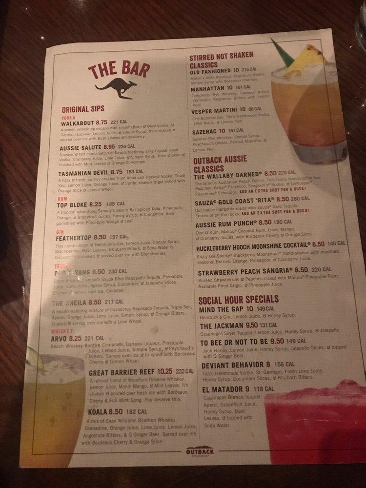 Menu at Outback Steakhouse, Grand Junction, US-6 & 50