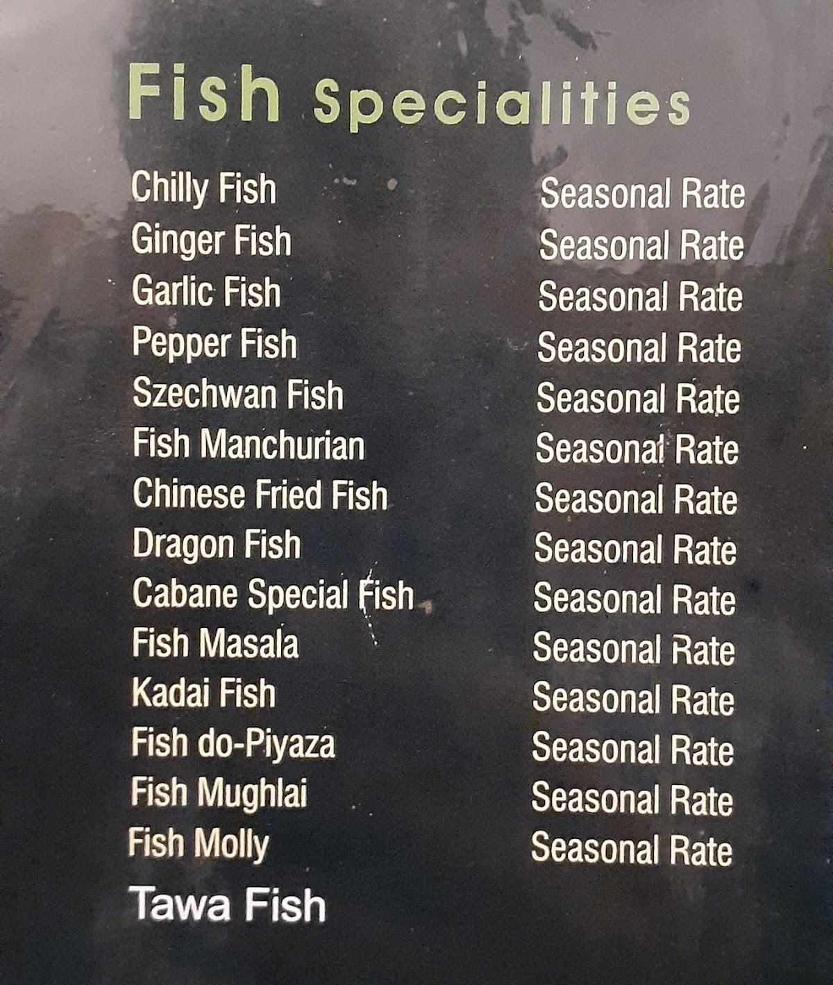 Menu at Cabane Bambou, Kannur, V965+FWV