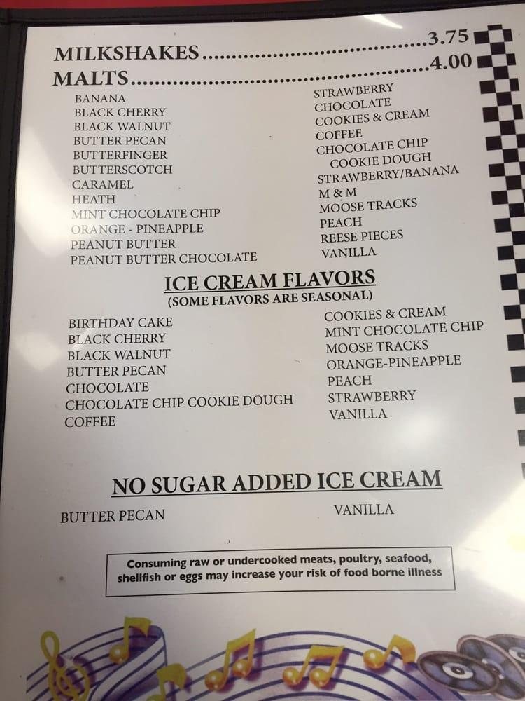 Menu at Mayberry Soda Fountain restaurant, Mount Airy