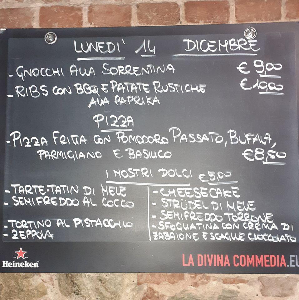 Menu Da La Divina Commedia Pub & Bar, Torino