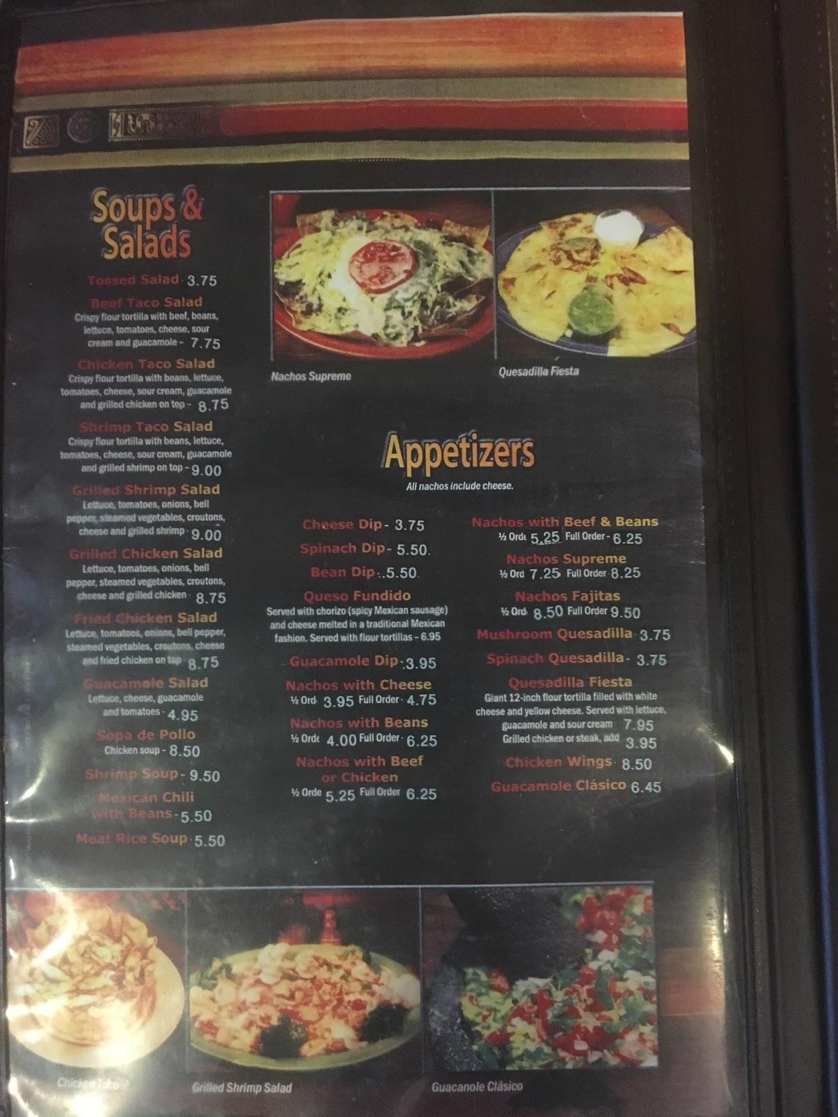 Menu at El Kiosco Mexican Restaurant, Thomson, Washington Rd