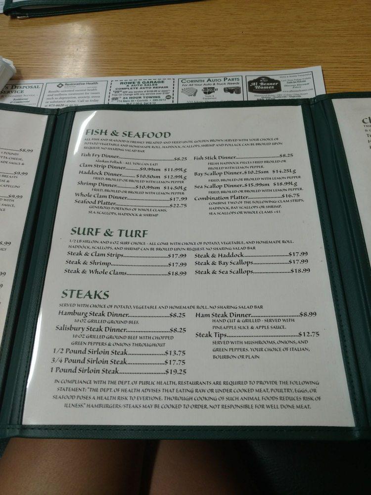 Menu at Countryside Restaurant, Corinth, 98 Main St