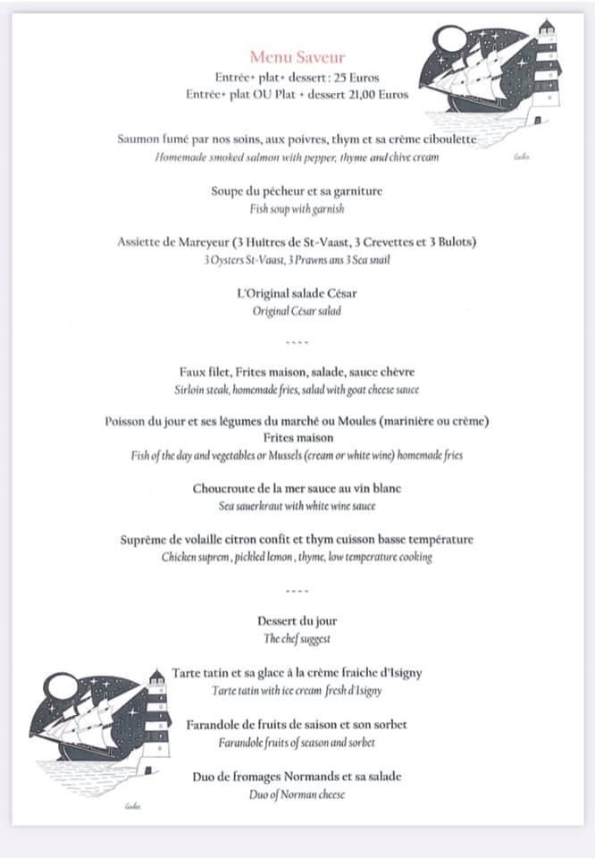 Menu at Restaurant La Marina Cherbourg, Cherbourg
