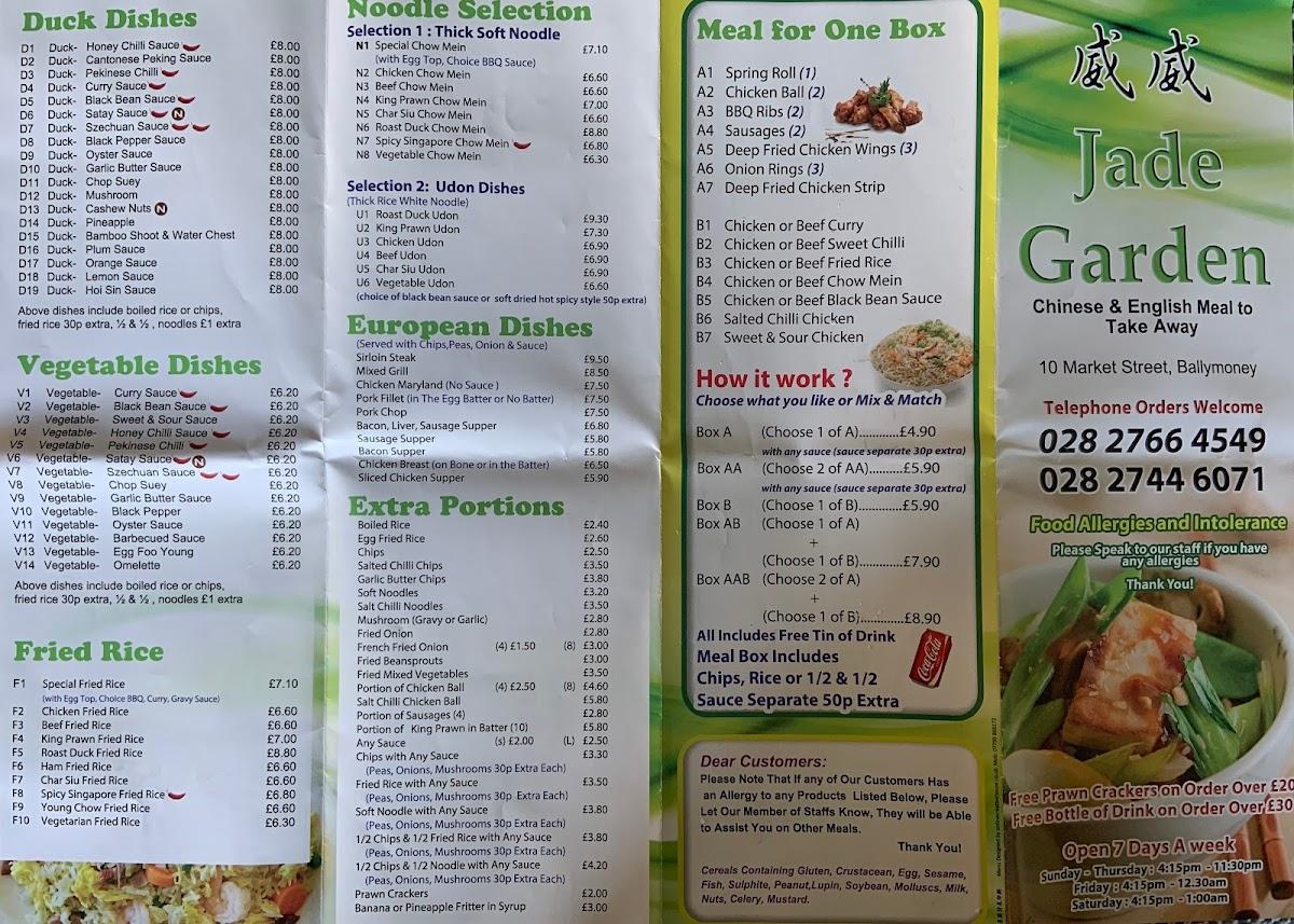 Menu At Jade Garden Fast Food Ballymoney menu-at-jade-garden-fast-food-ballymoney