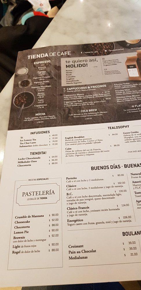 Menu at Coffee Store cafe, Buenos Aires, Av. Pedro Goyena 1002