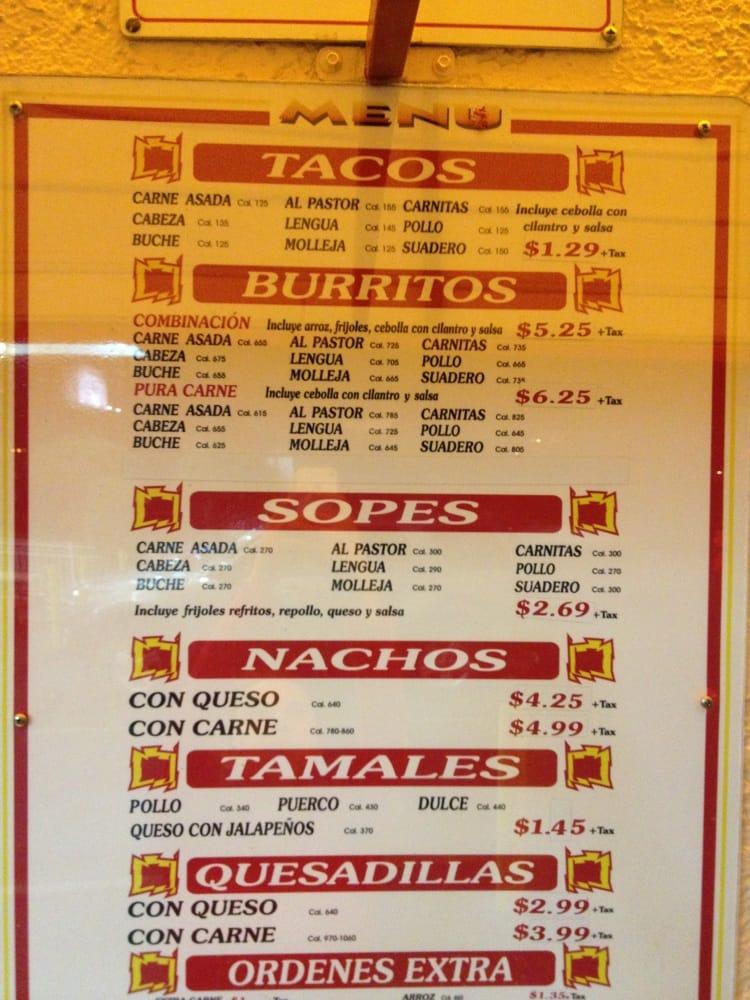Menu at King Taco 15 restaurant, Los Angeles, E Olympic Blvd