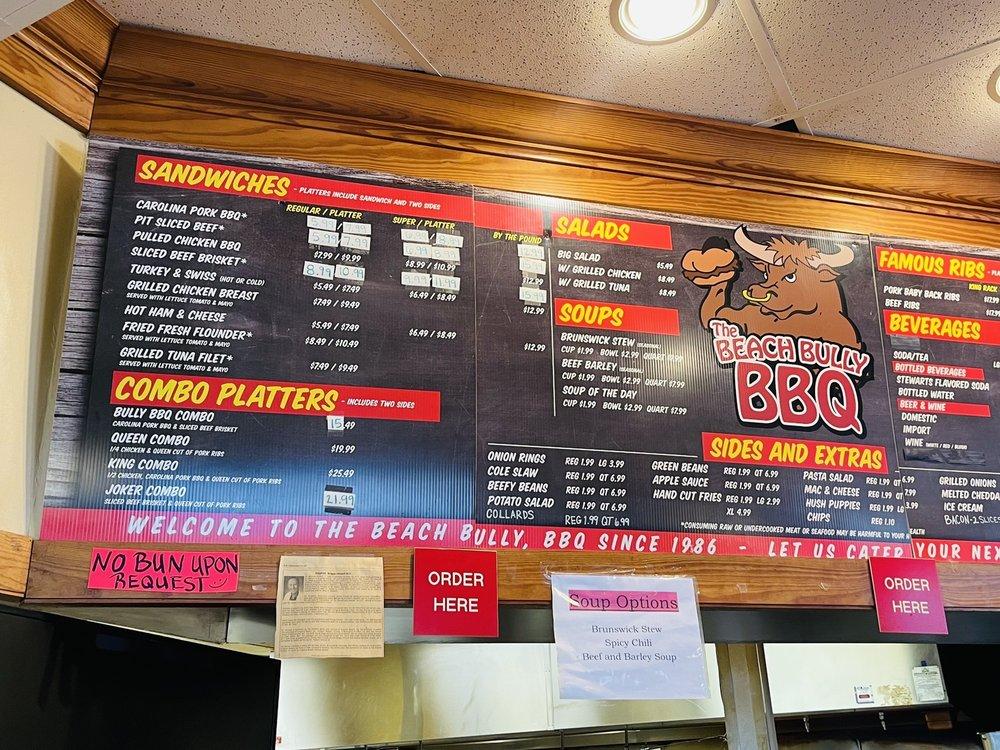 Menu at The Beach Bully BBQ, Virginia Beach