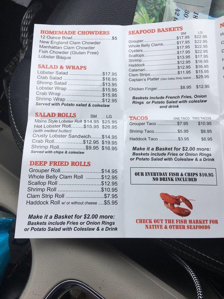 Menu at Doug's Seafood restaurant, Bonita Springs