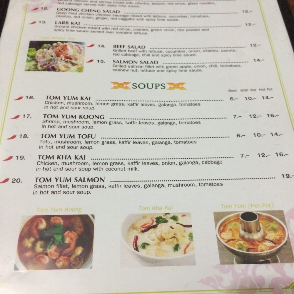 Menu at Thai Plate restaurant, Jackson, 145 Glenwood St
