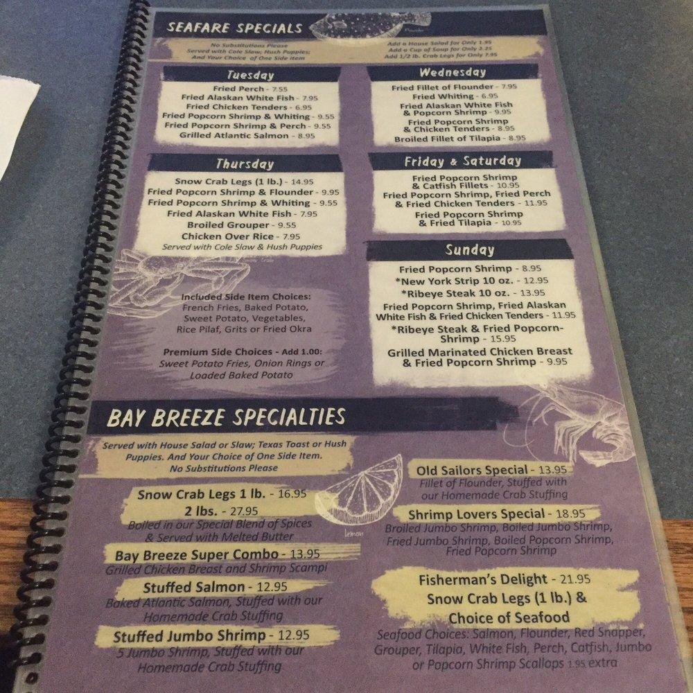 Menu at Bay Breeze Seafood Restaurant, Lovejoy