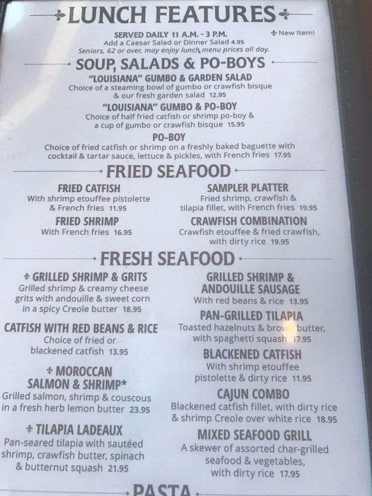 Menu at Pappadeaux Seafood Kitchen restaurant, Birmingham