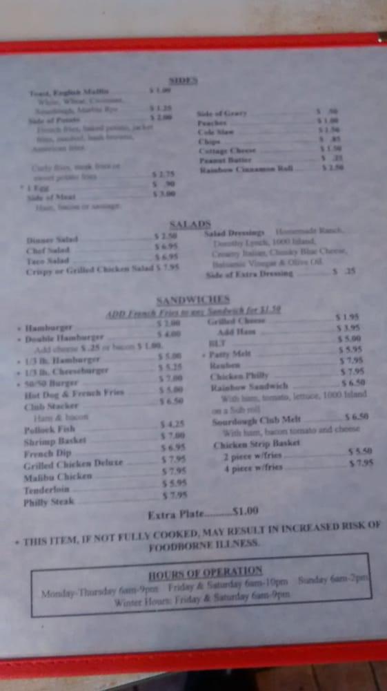 Menu At Rainbow Cafe Red Oak