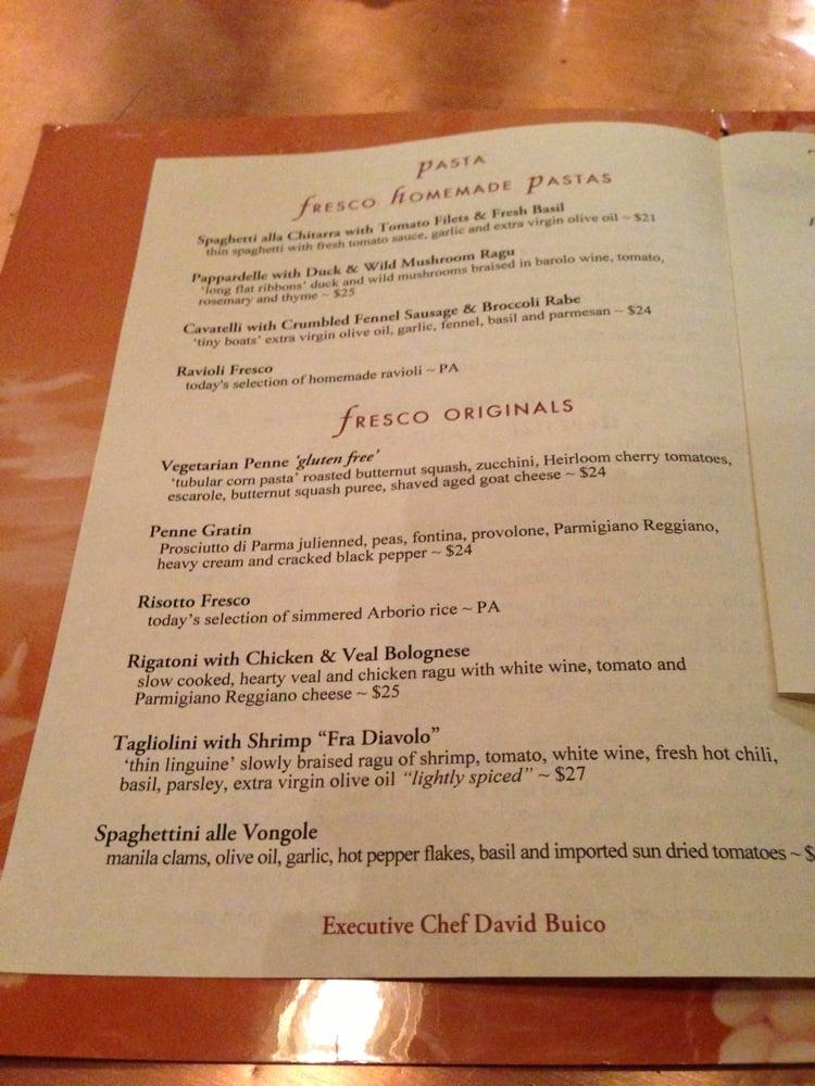 Menu at Fresco by Scotto restaurant, West New York, 34 E 52nd St