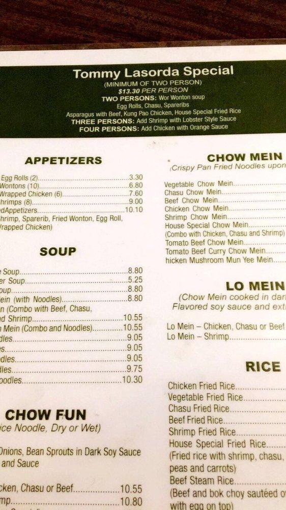 Menu at Paul's Kitchen restaurant, Los Angeles