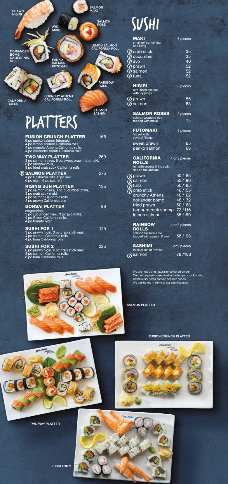 Menu at Ocean Basket Kalahari Mall, Upington restaurant, Upington