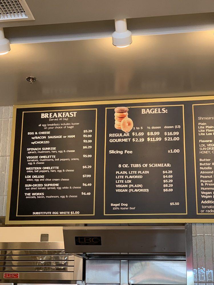 Menu at Bagel Bistro cafe, Rancho Mission Viejo