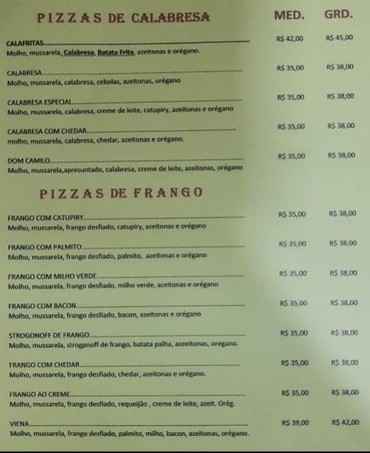 Máfia Pizzaria cardápio