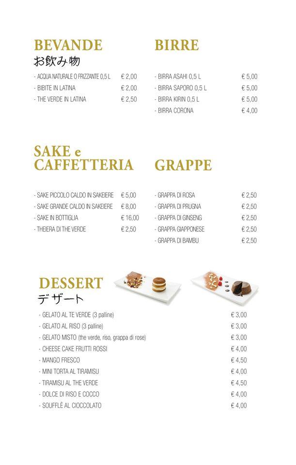 Menu di SushiAurora Treviso 