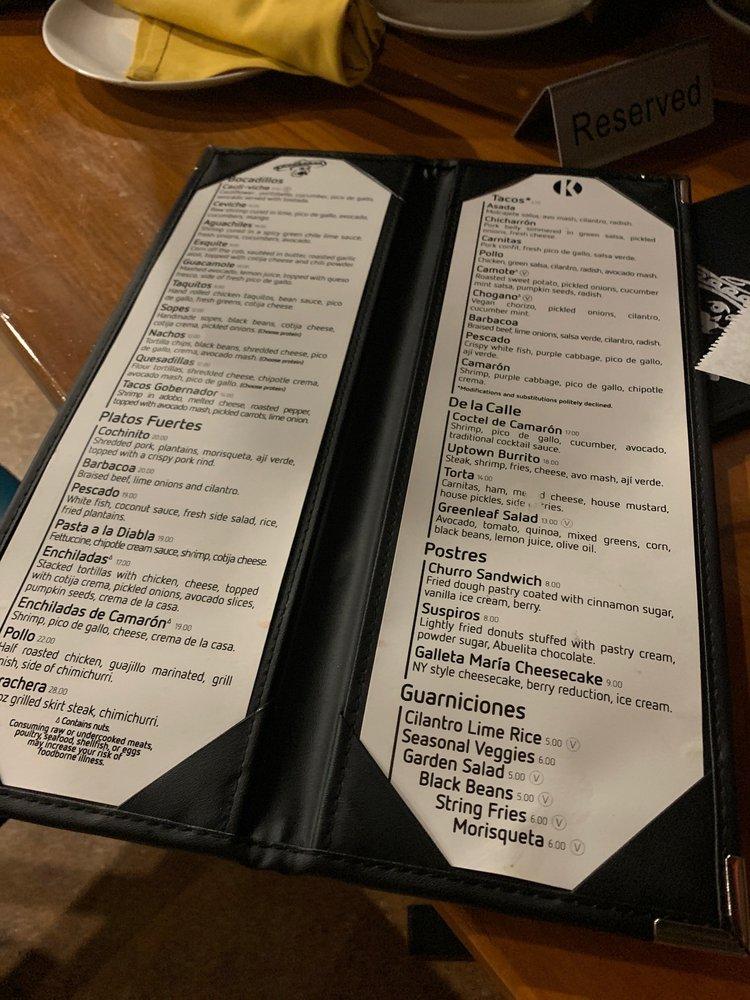 Carta del pub y bar Kalaveras, Whittier