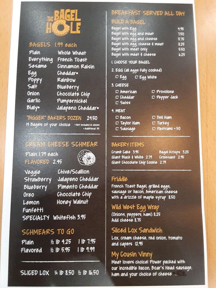 Menu at The Bagel Hole restaurant, Alpharetta