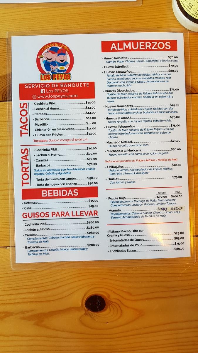 Carta del restaurante TORTAS ALEX, Monterrey, Local 7