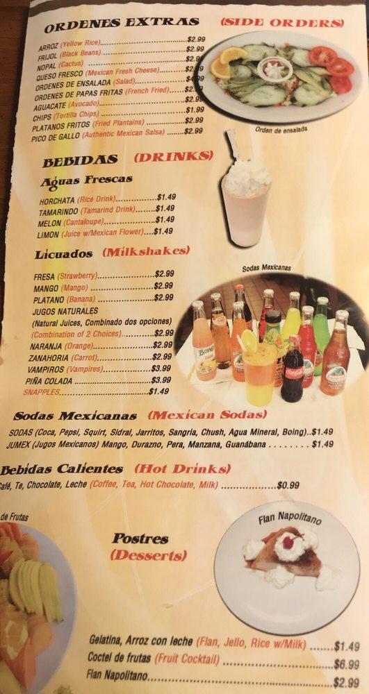 Menu at El Oaxaqueño 2 restaurant, New Brunswick