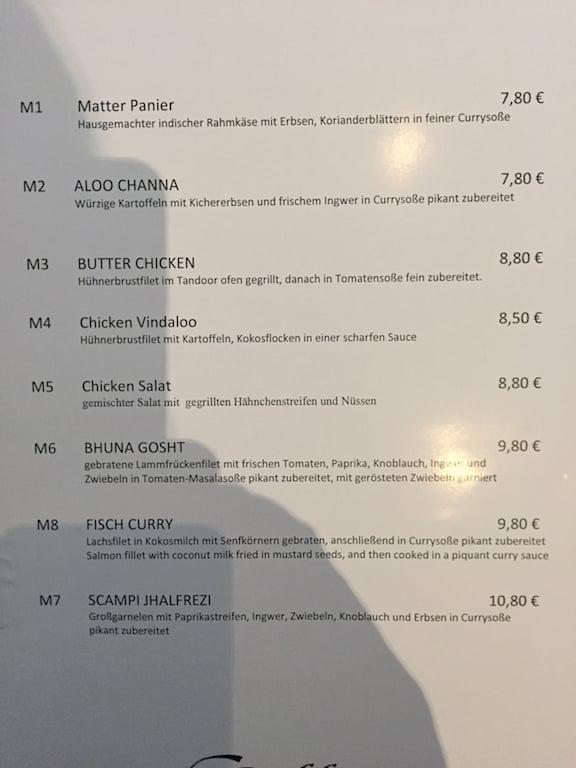 Speisekarte von Saffron Heidelberg restaurant, Heidelberg