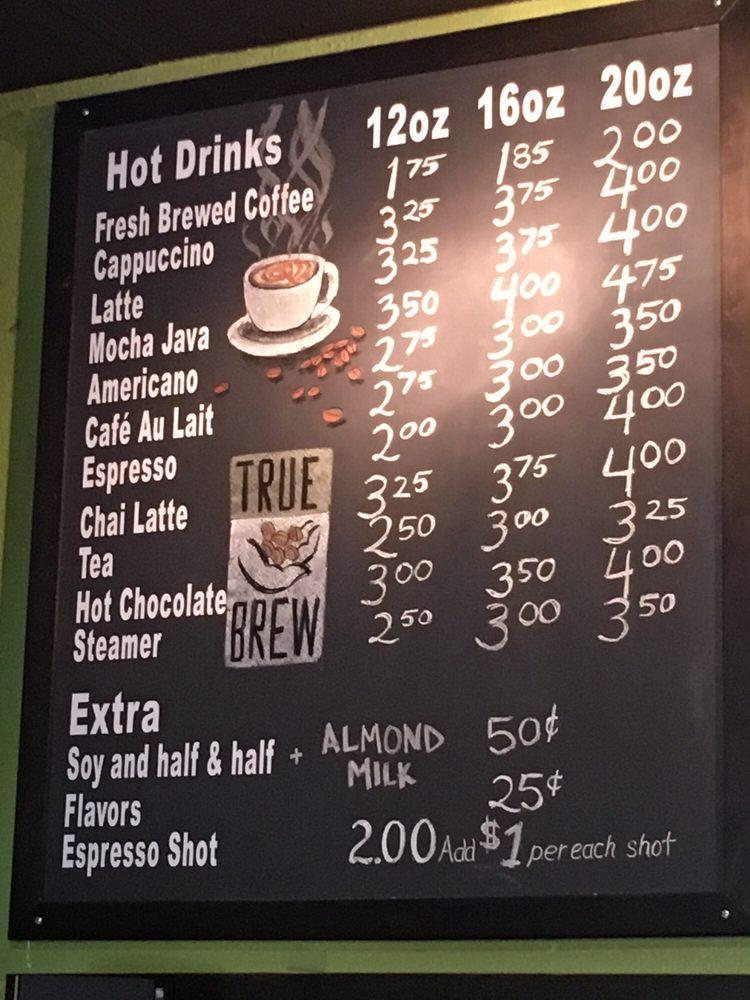Menu at True Brew Coffee restaurant, Phoenix, E Bell Rd