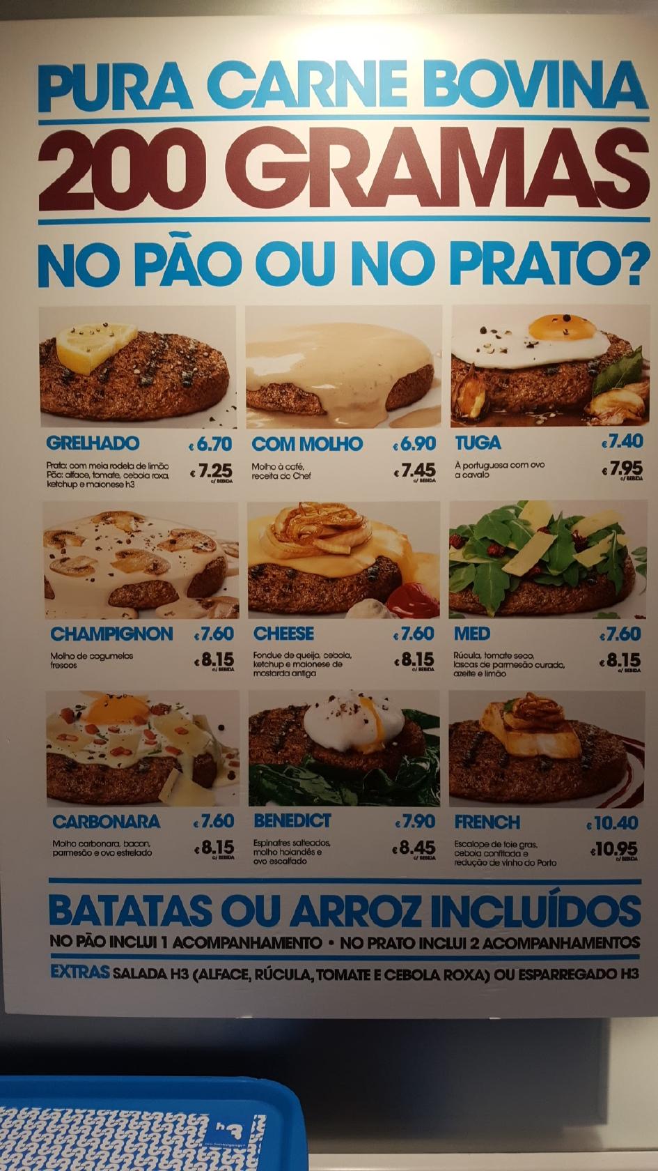 Menu Em H3 Continente Portimão Restaurante, Portimão