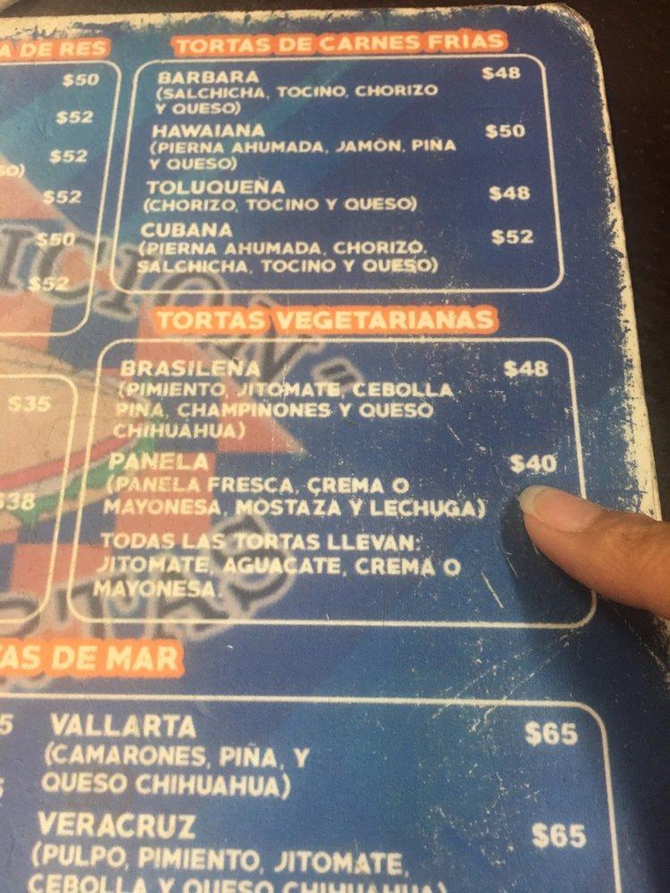 Menu at Super Tortas La Bendición restaurant, Guadalajara