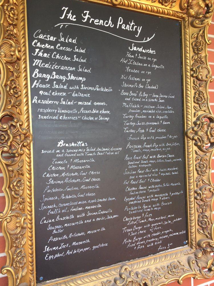 Menu at The French Pantry restaurant, Jacksonville