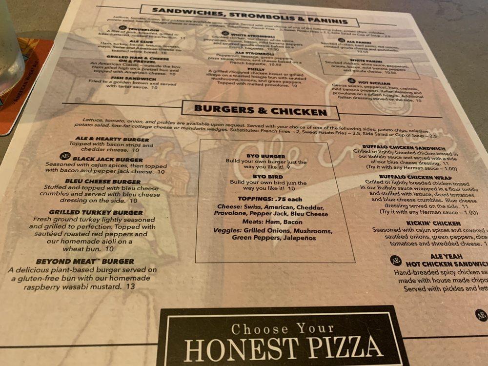 Menu at Ale Emporium pub & bar, Greenwood, 997 E County Line Rd B