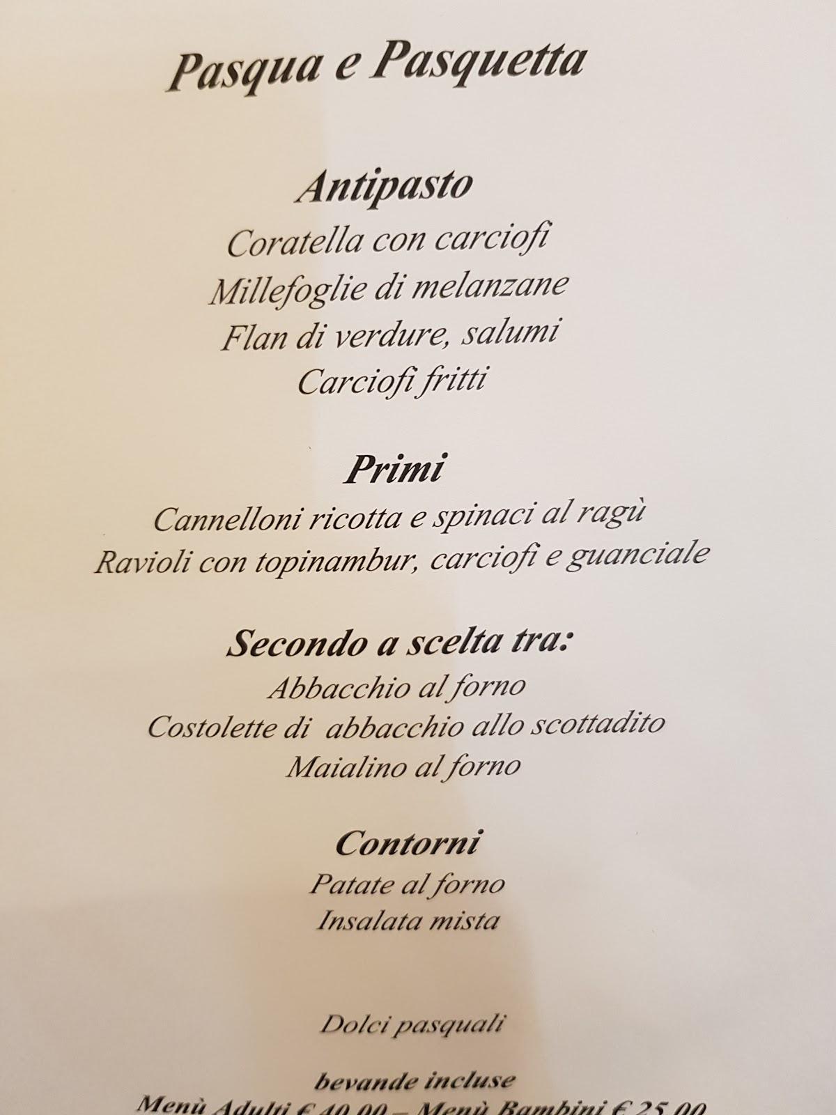 Menu Da Ristorante Casale 900 Roma