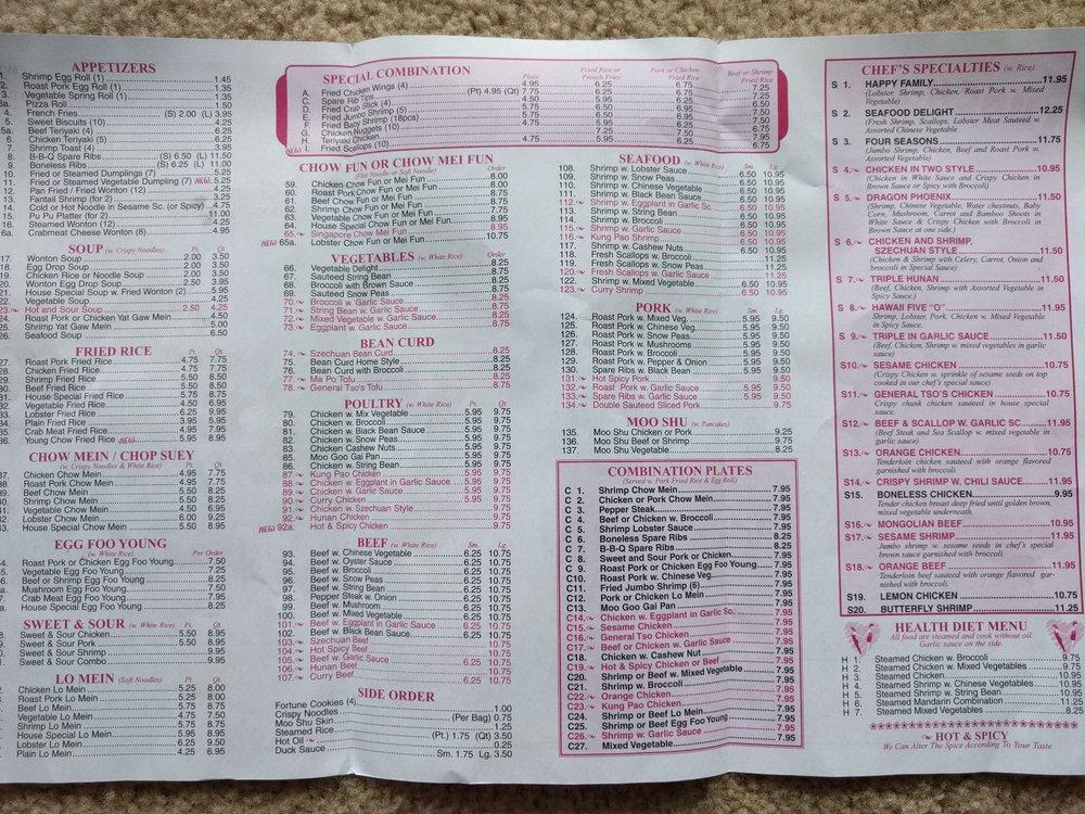 Menu at Golden City Restaurant, Newark