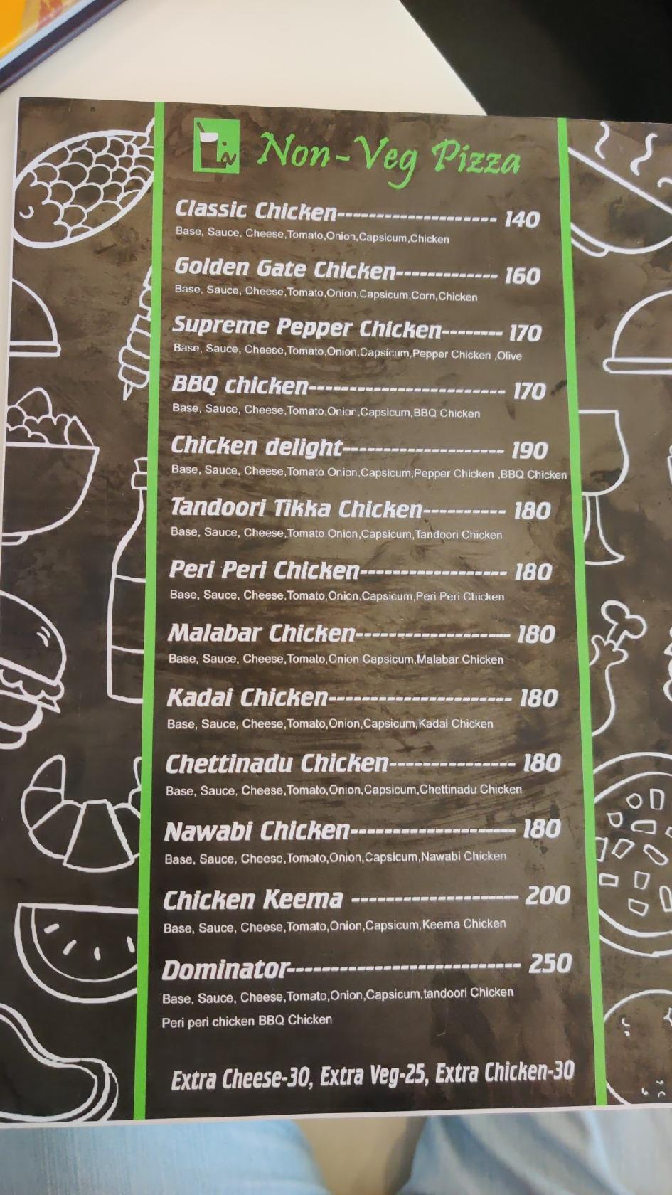 Menu at Venbha bite, Sathyamangalam