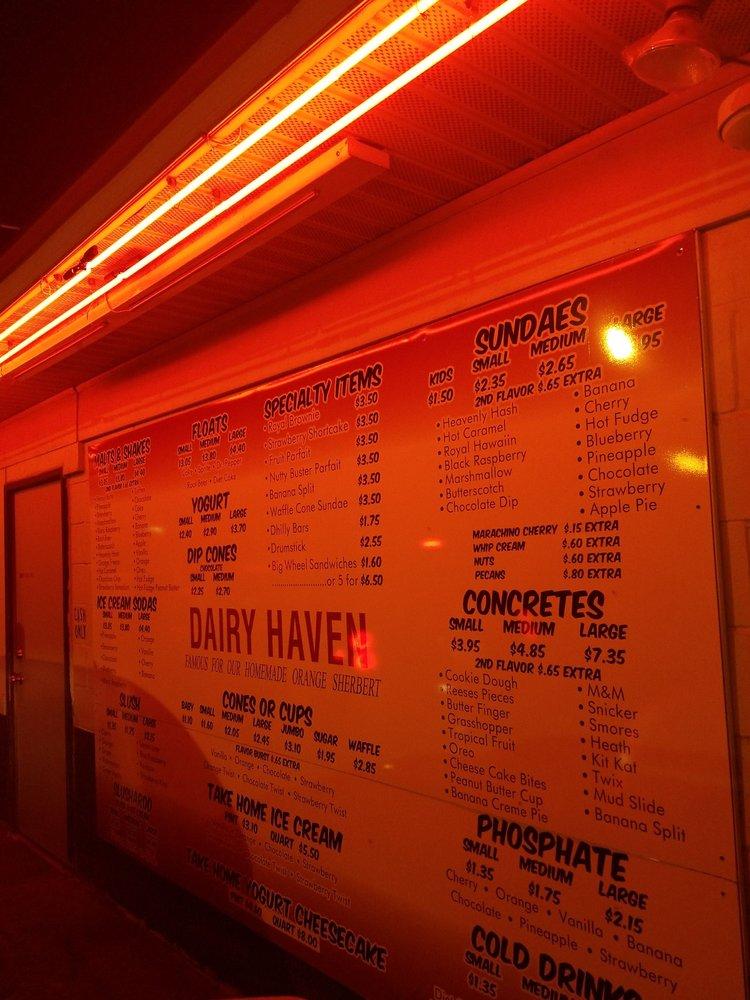 Menu at Dairy Haven desserts, Caseyville, 112 N Main St
