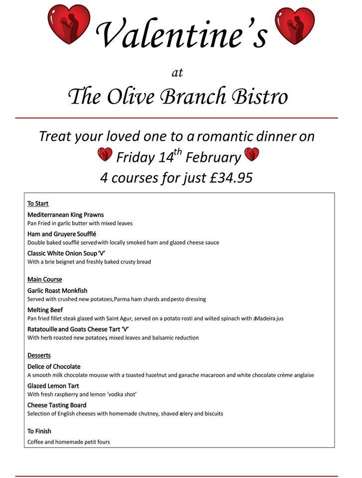 Menu at The Olive Branch Bistro restaurant, ThorpeleSoken