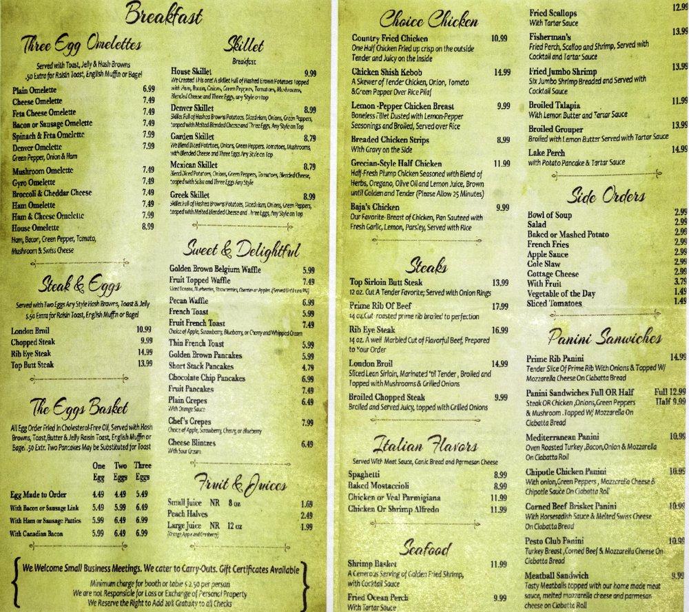 Menu at Baja Restaurant, Lakes of the Four Seasons
