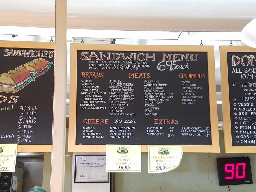 Menu at Scotty's Market restaurant, San Rafael