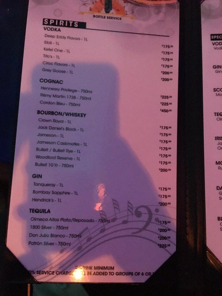 Menu at Glitter Karaoke pub & bar, Houston, Milam St