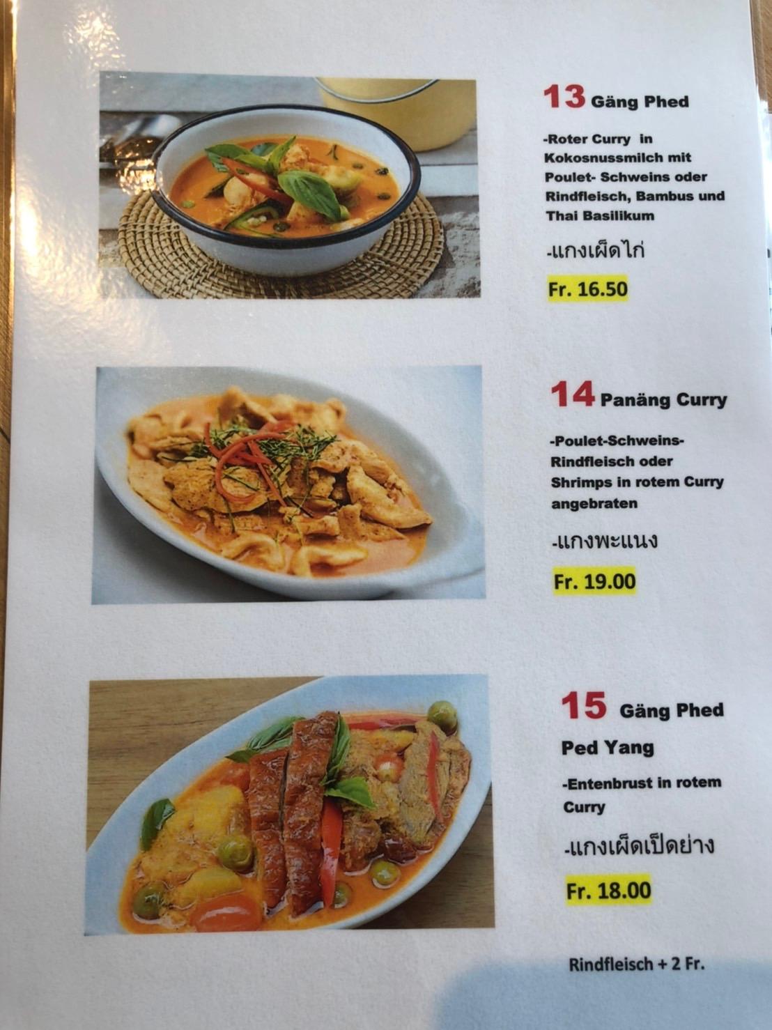 Menu at Thai Chili Weinfelden, Weinfelden