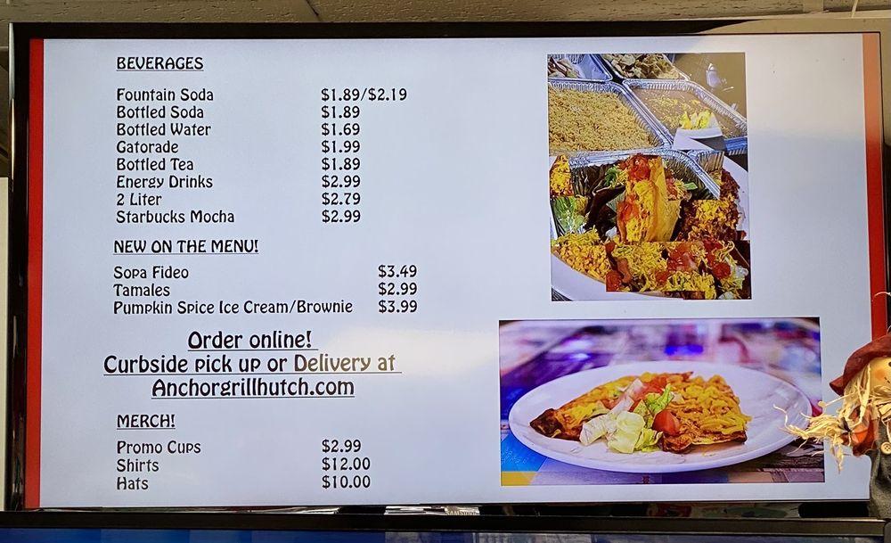 Menu at Anchor Grill restaurant, Hutchinson