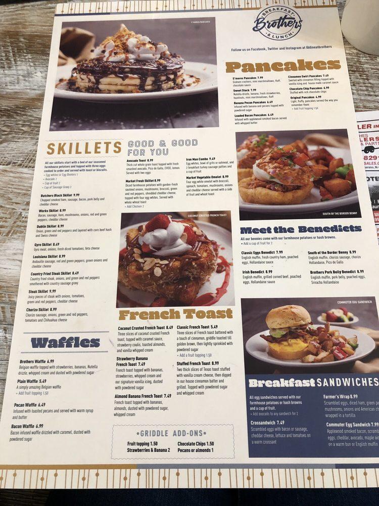 Menu at Brothers Breakfast & Lunch restaurant, Merrillville