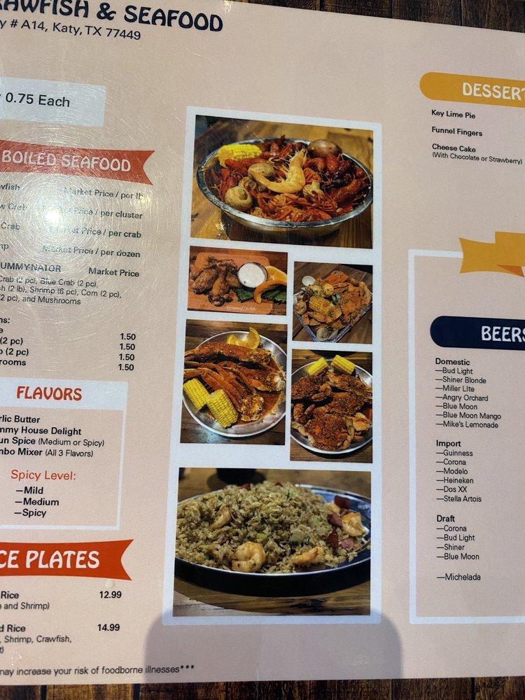 Menu at Yummy Seafood & Oyster Bar, Katy