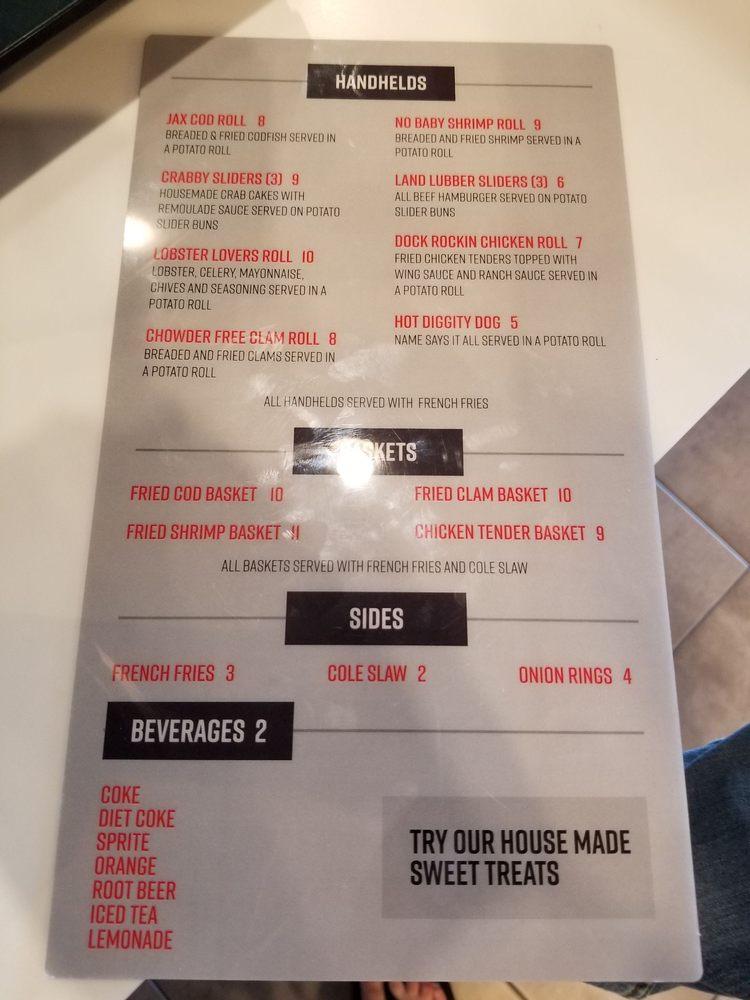 Menu at Jax Fish Fry desserts, Jacksonville