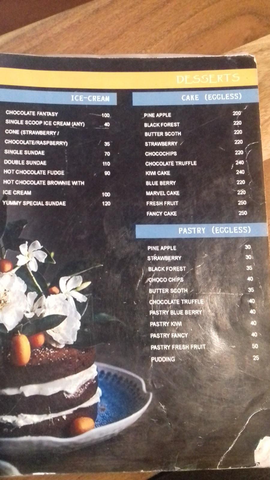 Yummy Restaurant menu