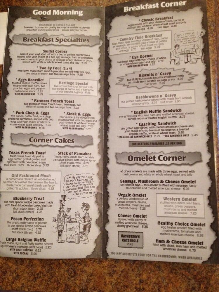 Menu at Busy Corner restaurant, Goodfield